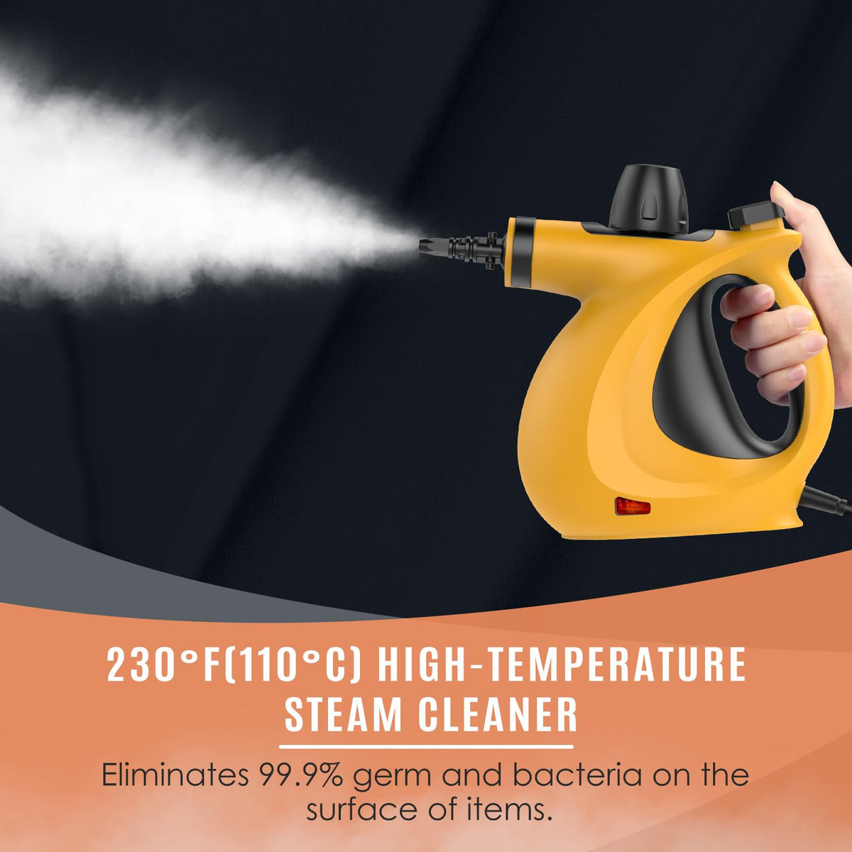 Pressurized Handheld Multi-Surface Natural Steam Cleaner with 12 pcs Accessories X574
