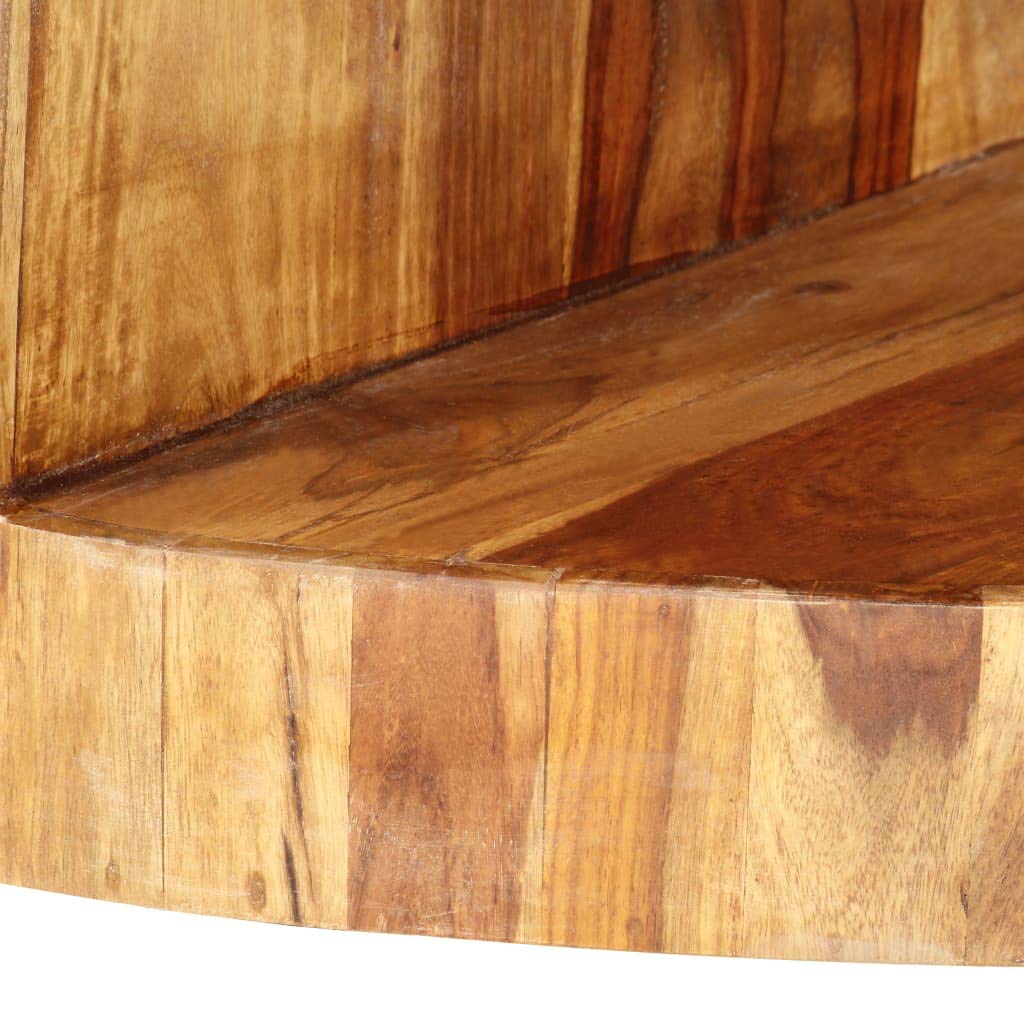 Solid Sheesham Wood Round Coffee Table 25.6 in Diameter Polished Finish L269401