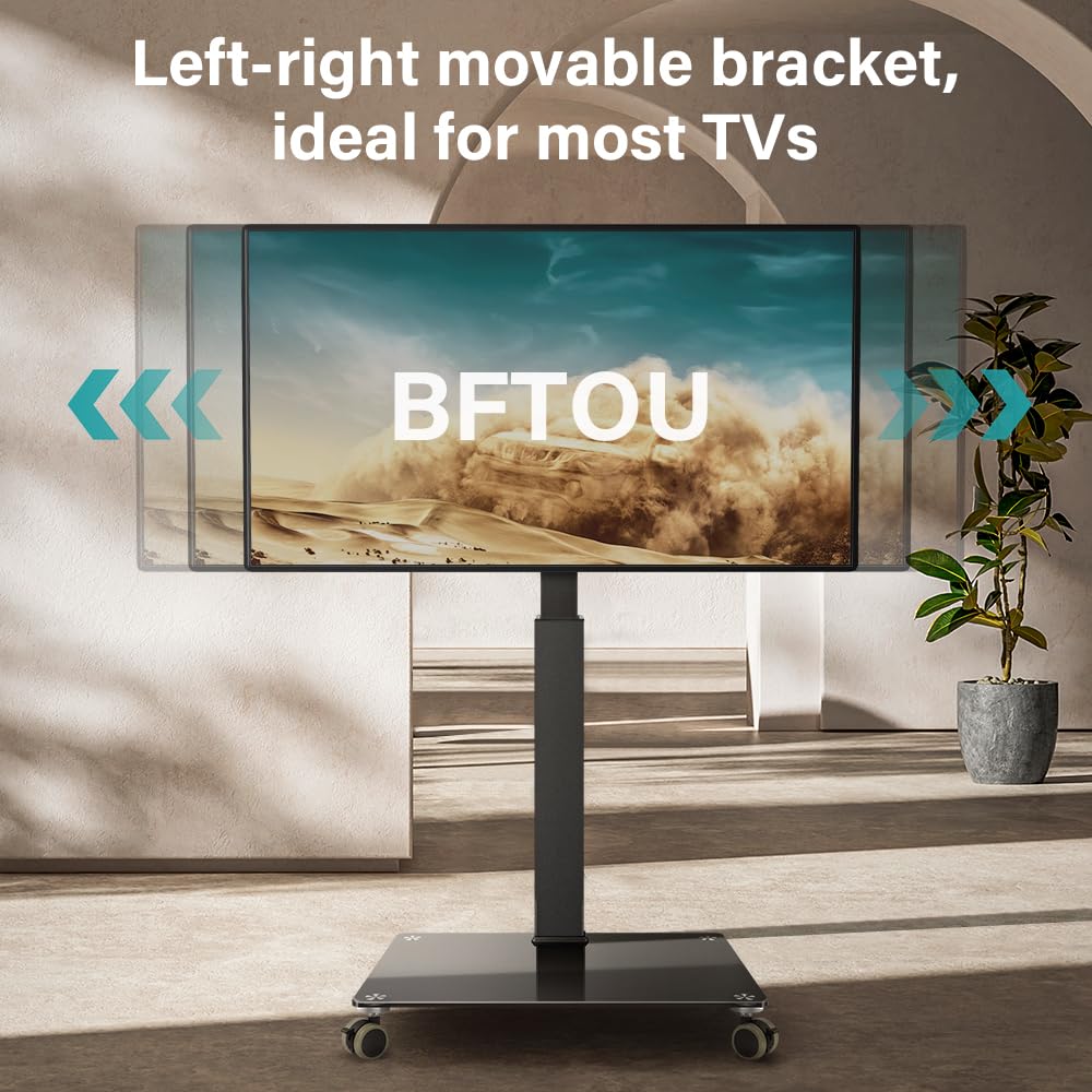Black Mobile TV Stand with Wheels U3033