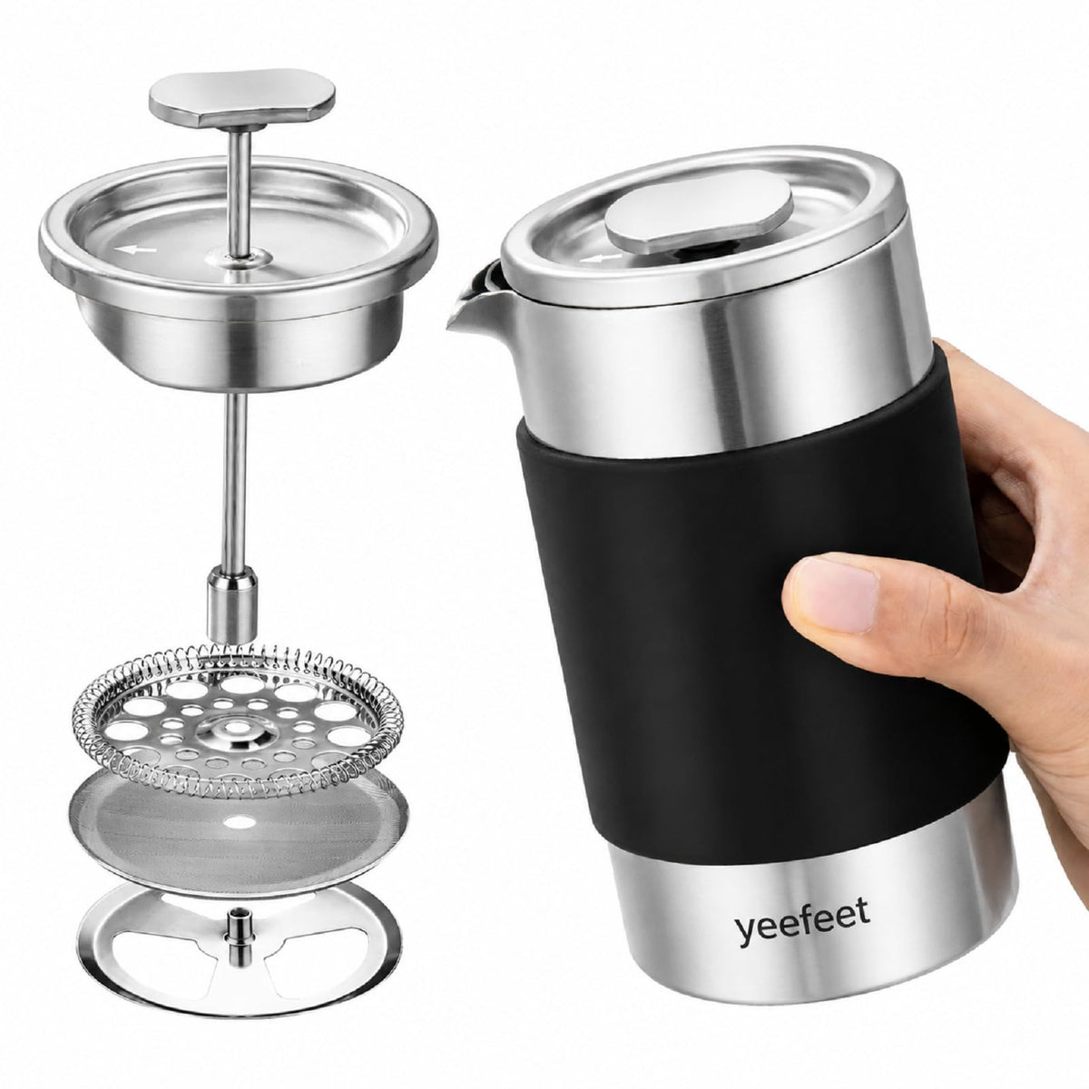12 oz Stainless Steel French Press V84091