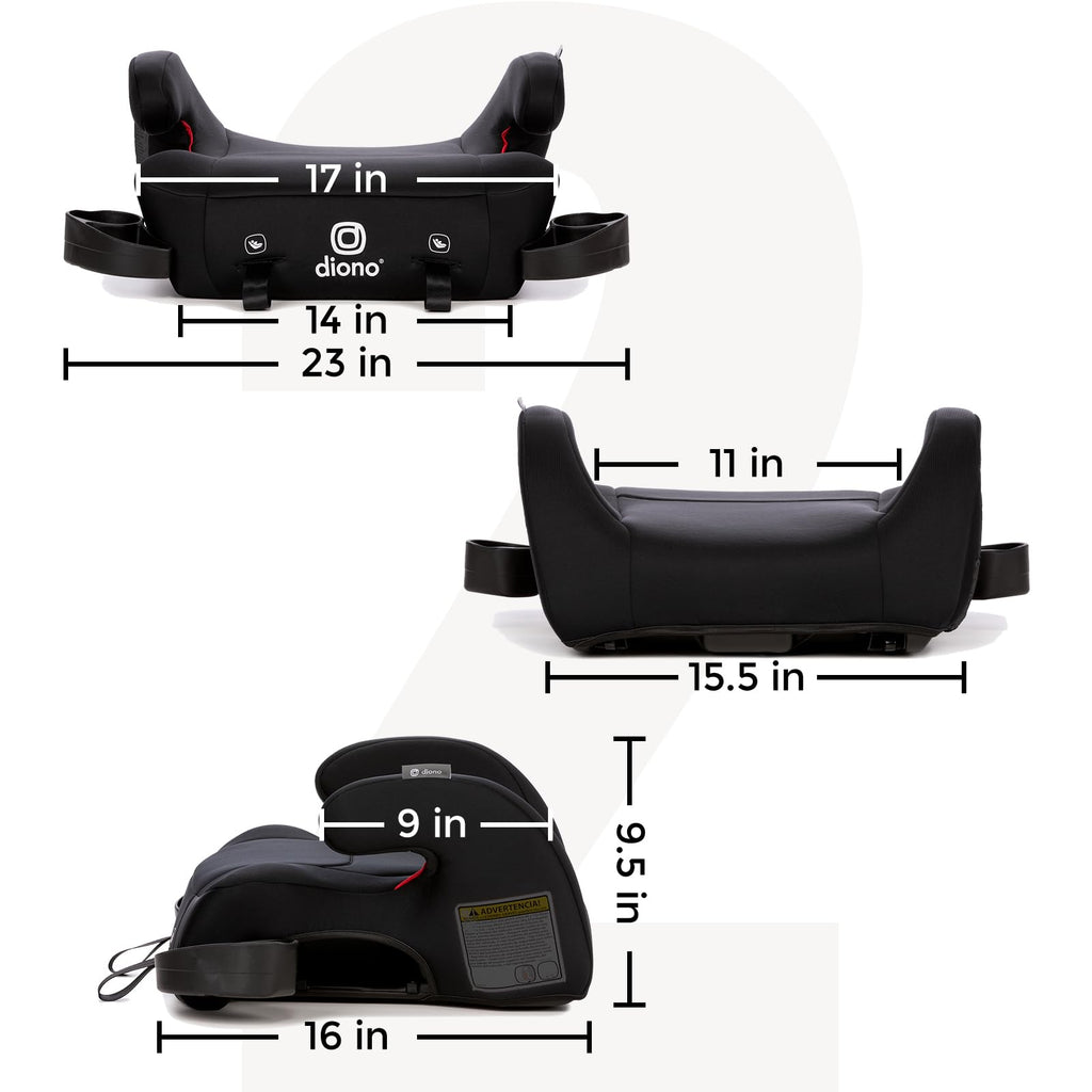 Black Backless Belt-Positioning Booster Seat M487
