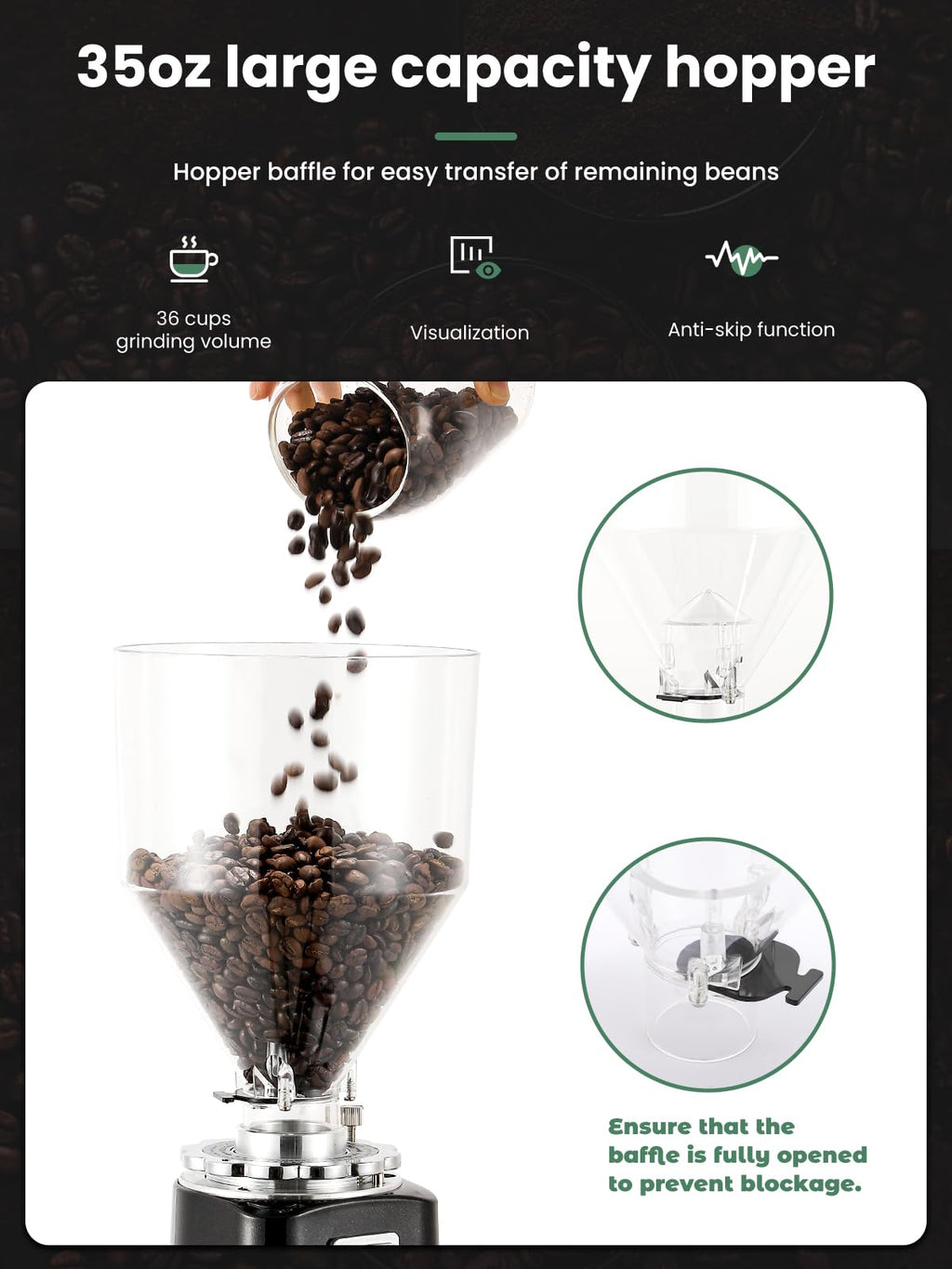 60mm Flat Burr Coffee Grinder F172