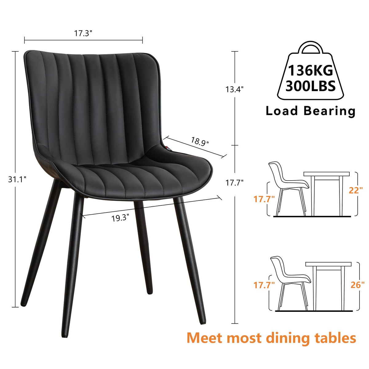 Black Dining Chairs Set of 2 R677146