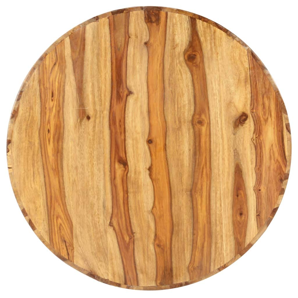 25.6"x11.8" Solid Sheesham Wood Round Coffee Table with Storage I229