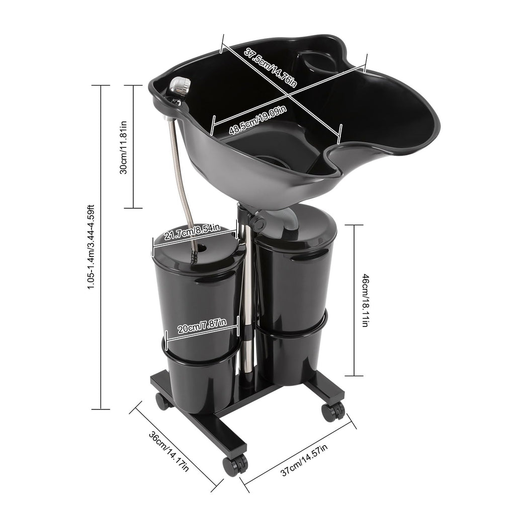 Portable Abs Shampoo Basin with 2 Water Buckets N1807