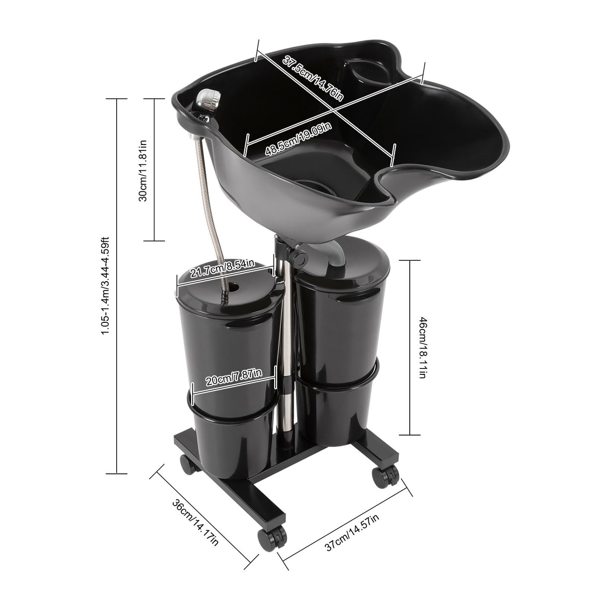 Portable Abs Shampoo Basin with 2 Water Buckets N1807