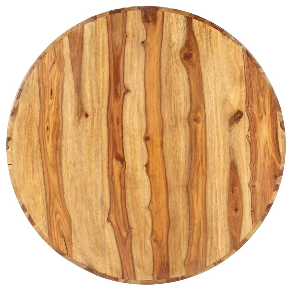 Solid Sheesham Wood Round Coffee Table 25.6 in Diameter Polished Finish L269401