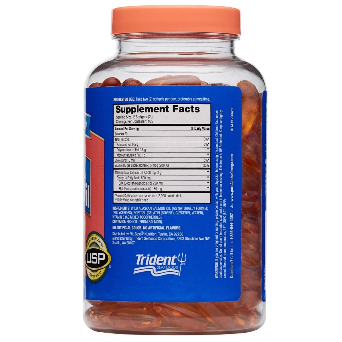 Wild Salmon Oil 1000 mg Softgels T5405