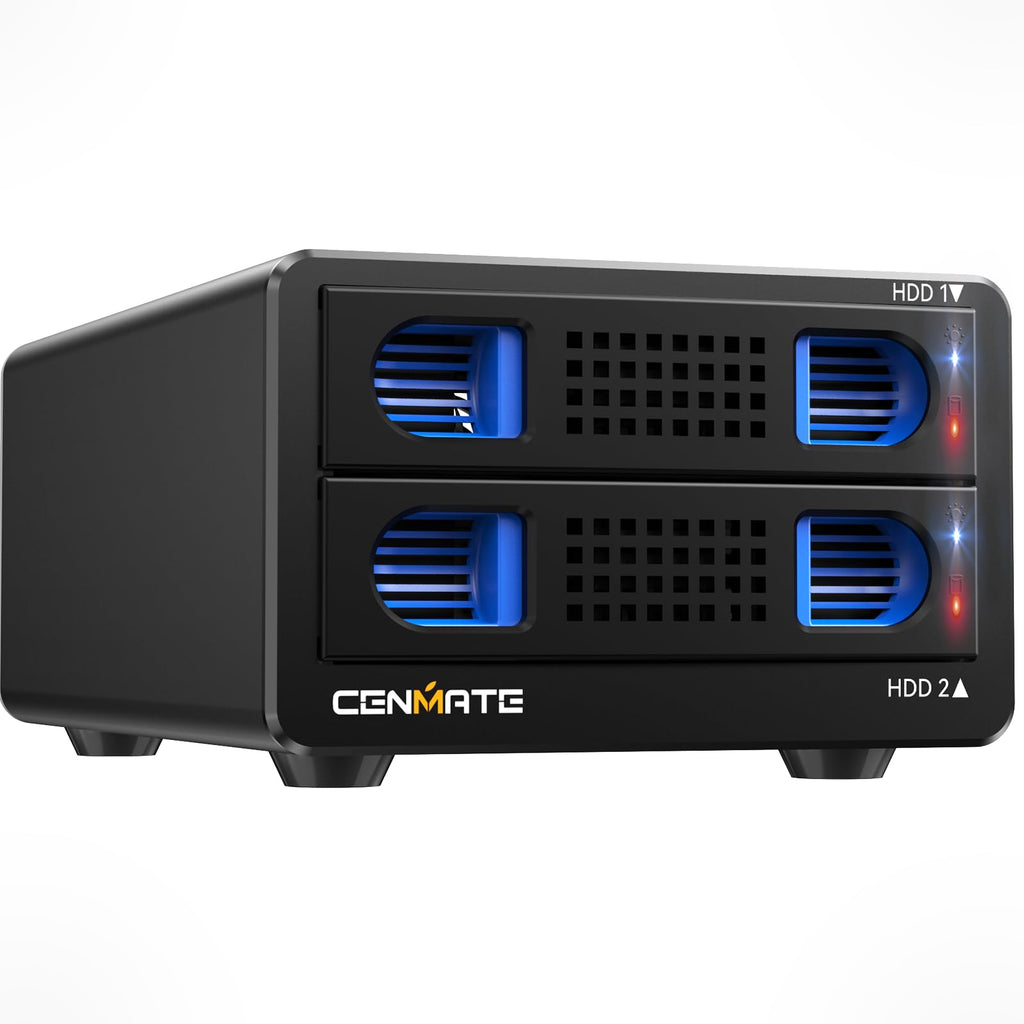 Aluminum 2 Bay Hard Drive Enclosure with Cooling Fan B466