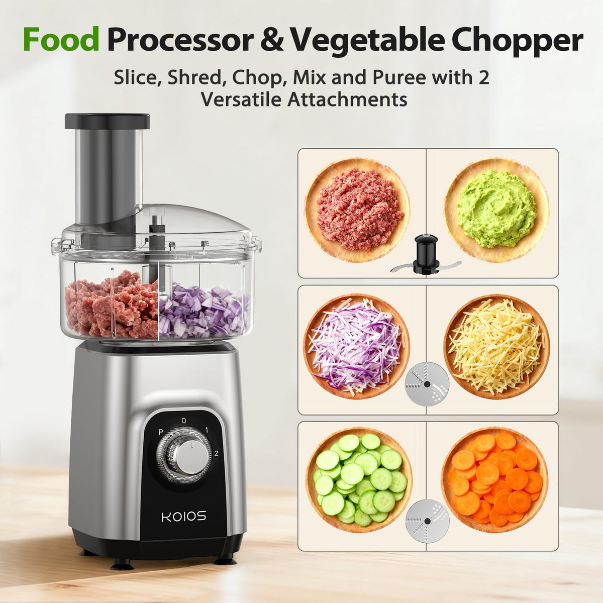 1000W 4 in 1 Blender Food Processor Combo F622