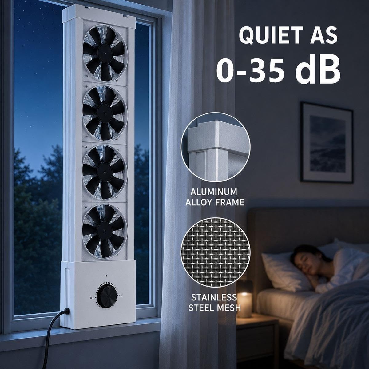 White 3-Speed Reversible Window Fan T964