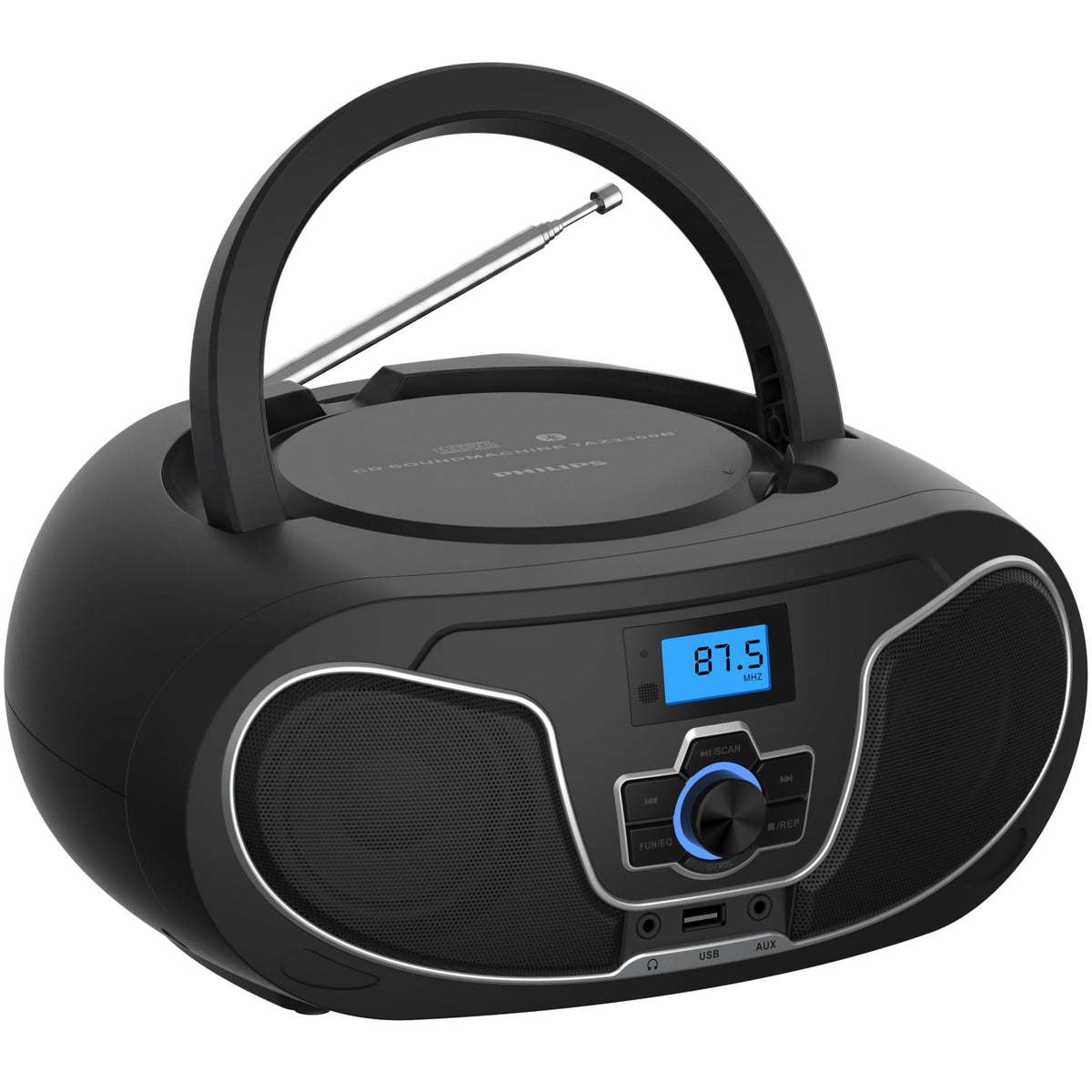 Portable CD Player Boombox with Bluetooth, FM Radio, USB Playback & AUX Input L1382