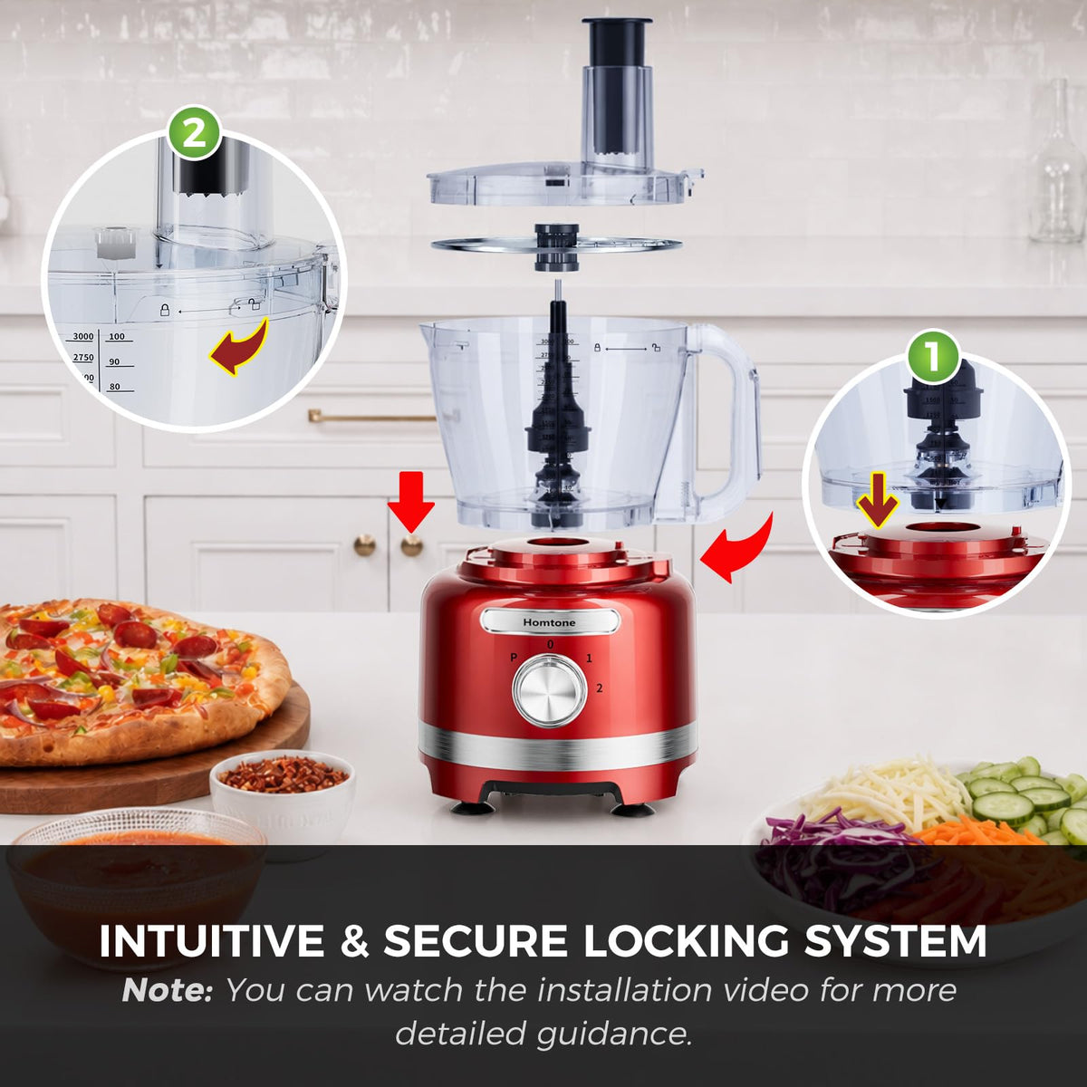 16 Cup Red Food Processor L670