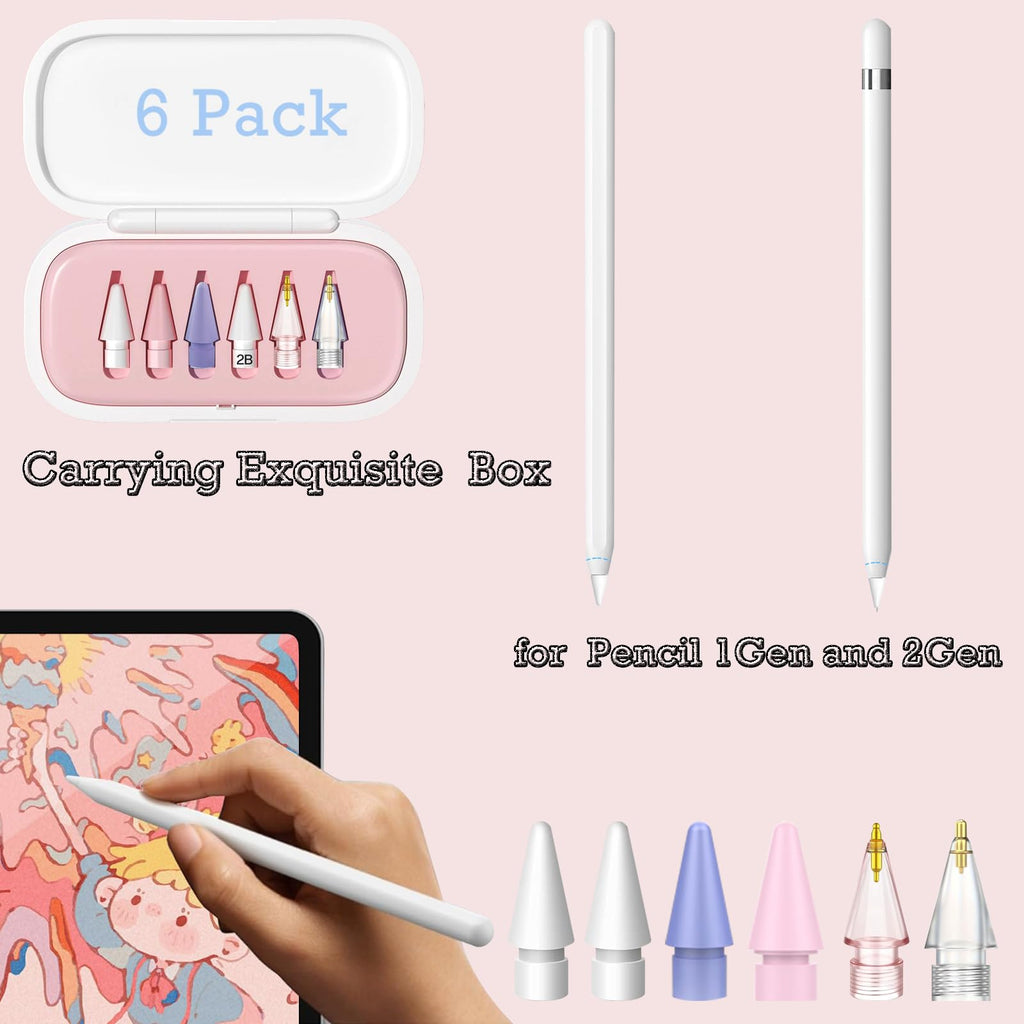 6 Pack Replacement Pencil Tips with Case Q953