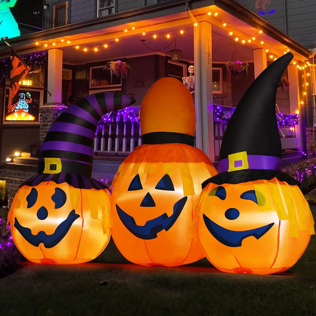 6 FT Halloween Inflatables Outdoor Pumpkin Combo with LED Lights U37631