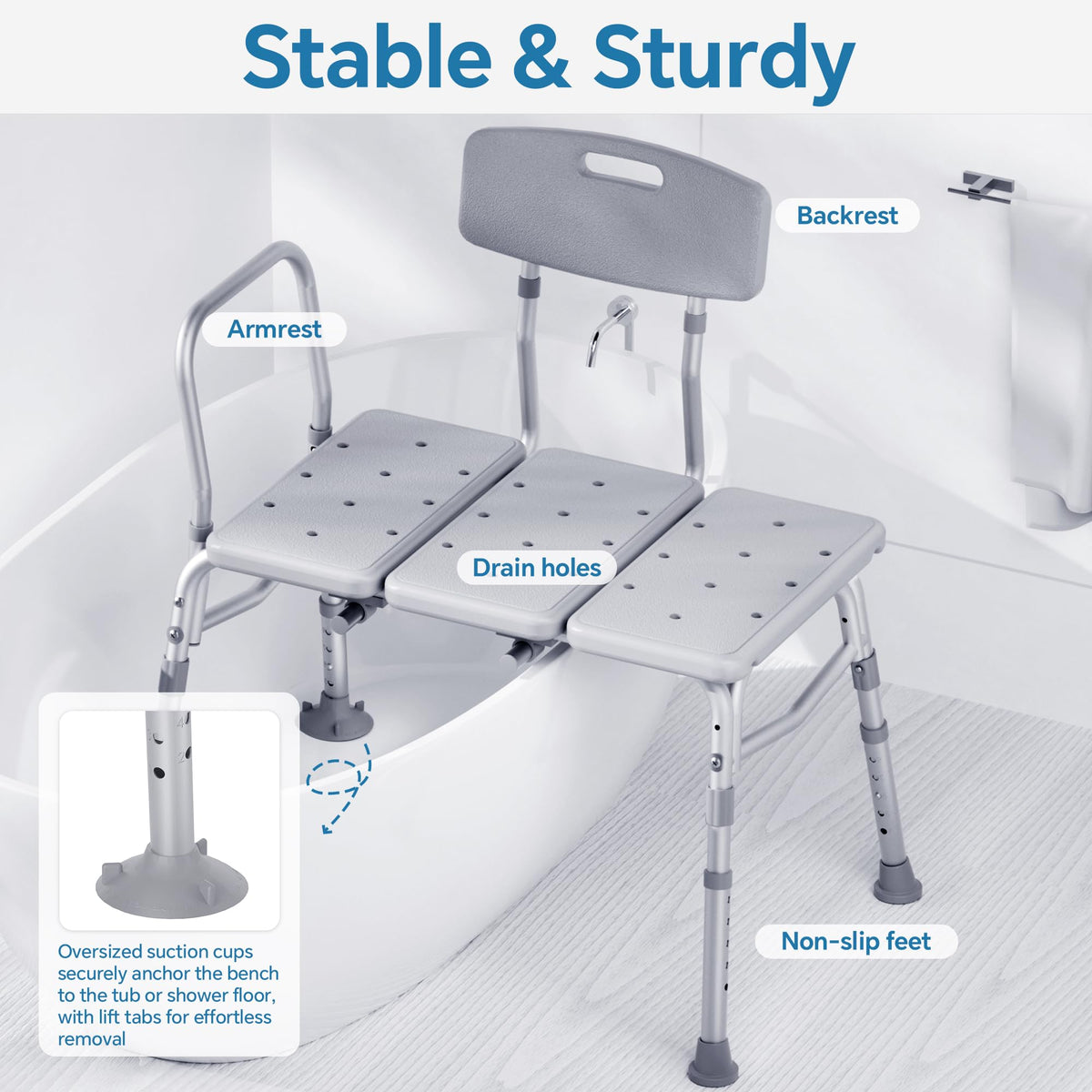 Tub Transfer Bench with Backrest Q605004