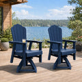 HDPE Swivel Adirondack Chair Set of 2 Navy Blue B30344