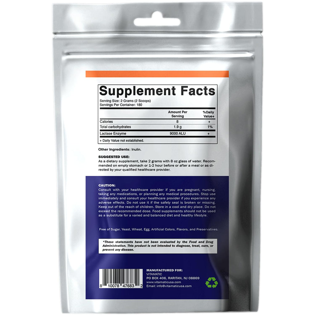 Lactase Enzyme Powder 9000 ALU 180 Servings Non-GMO Gluten Free Q13756