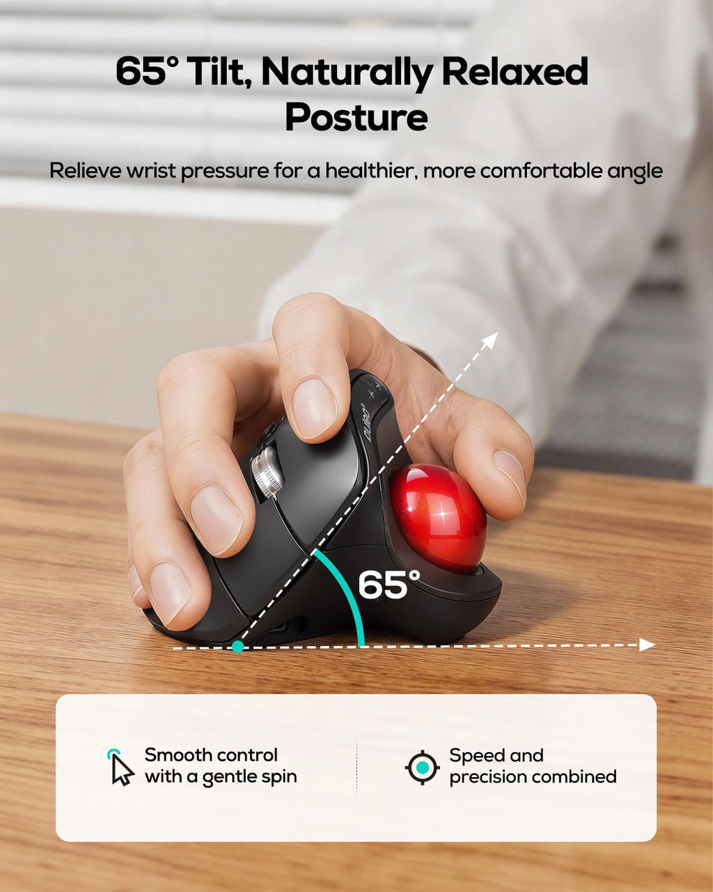 Wireless Ergonomic Vertical Trackball Mouse G348461