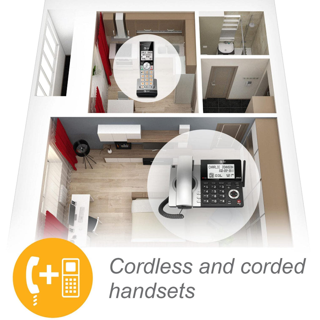2-Handset Corded/Cordless Phone with Answering Machine D566225