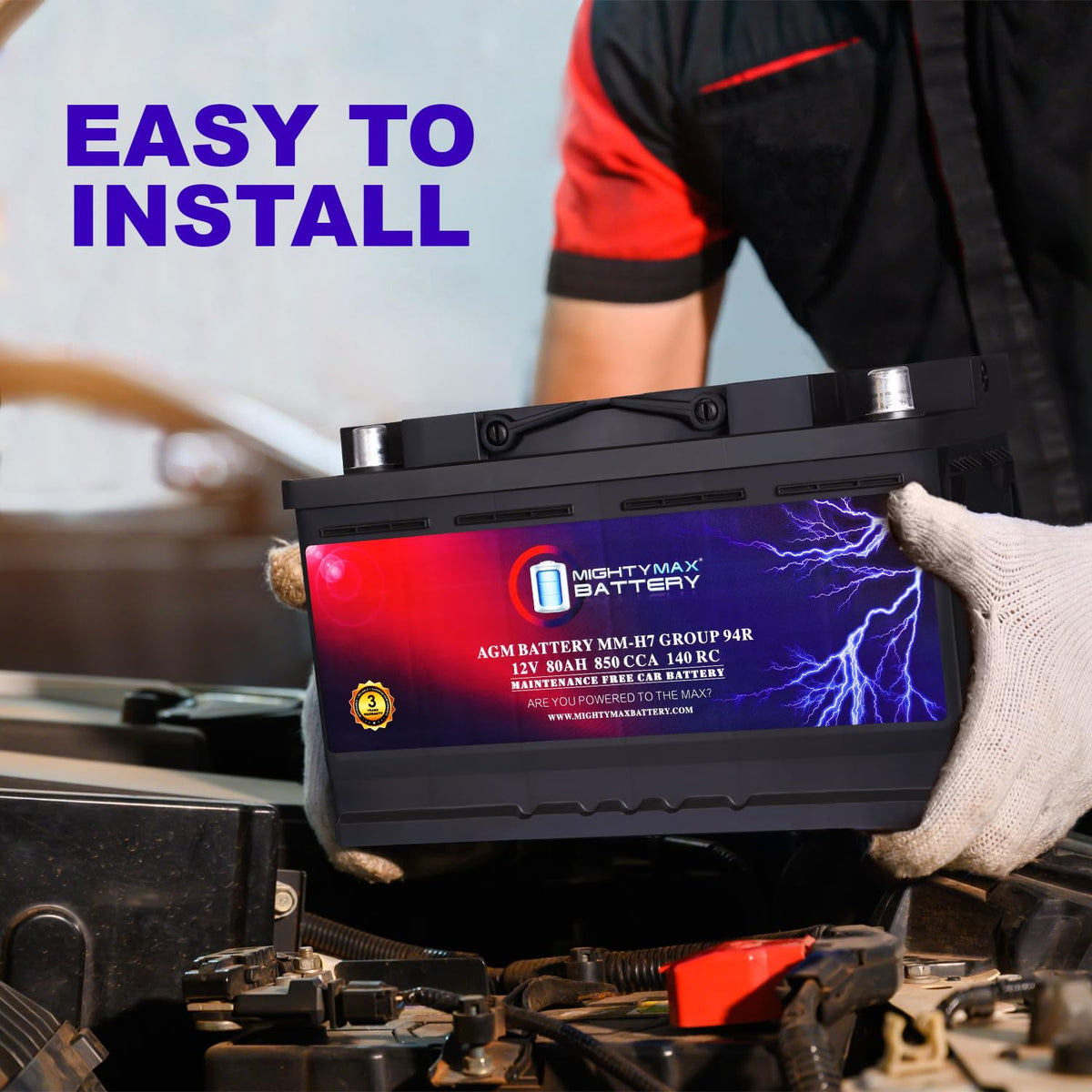 12V 80AH 850 CCA Replacement Battery H17092