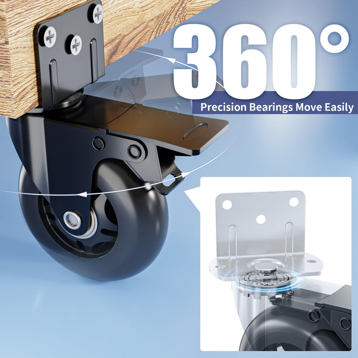 3 in Side Mount Plate Caster Wheels J559