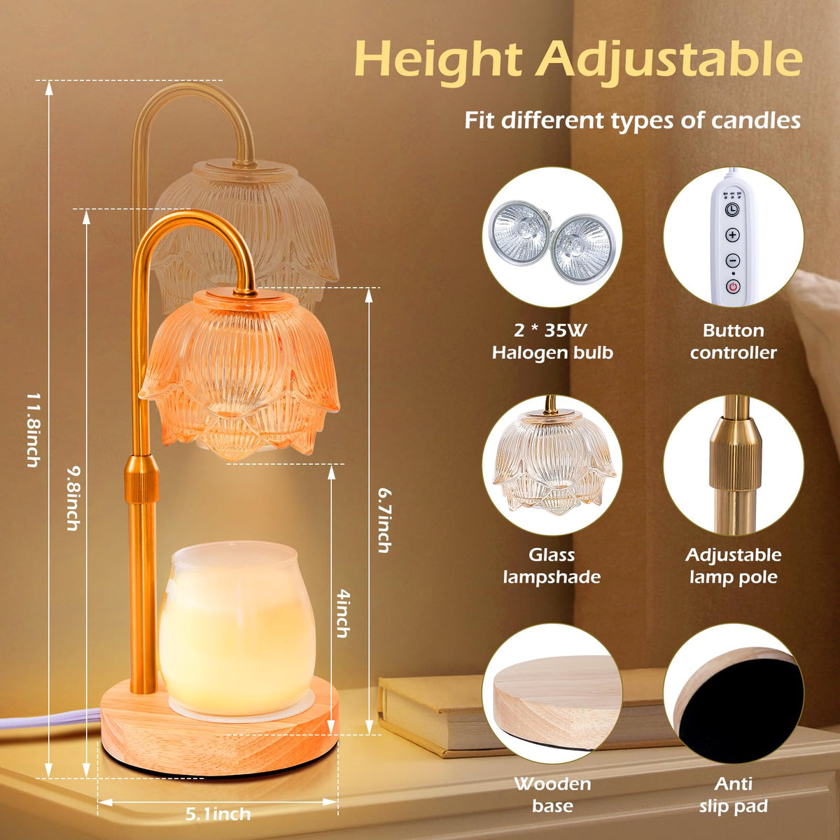 Candle Warmer Lamp with Timer T74723