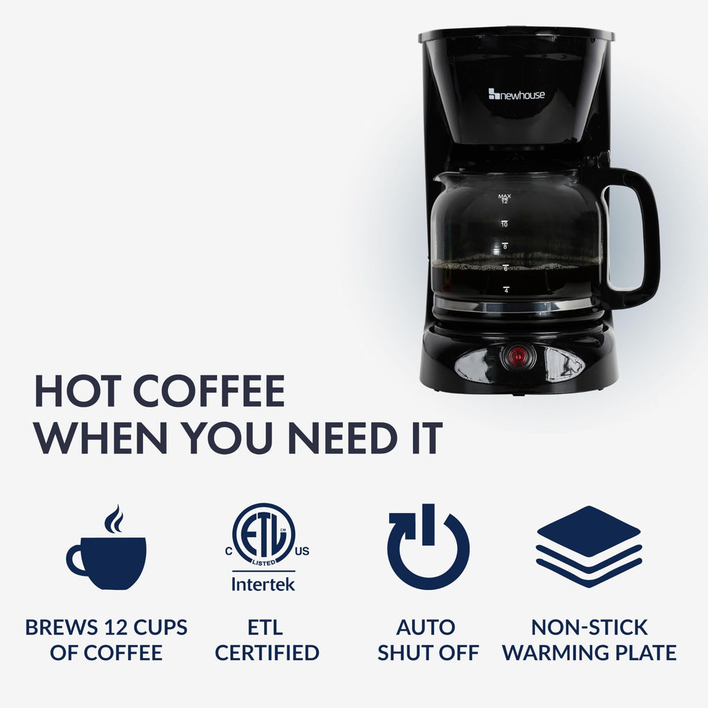 12 Cup Electric Coffee Maker with Auto Shut Off R748