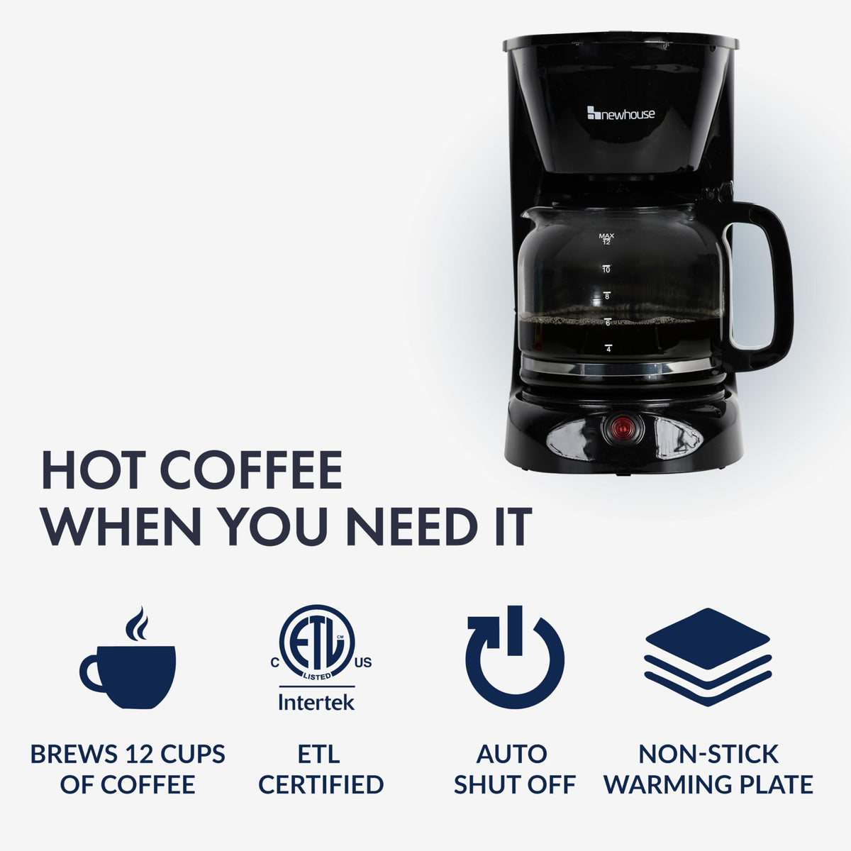 12 Cup Electric Coffee Maker with Auto Shut Off R748