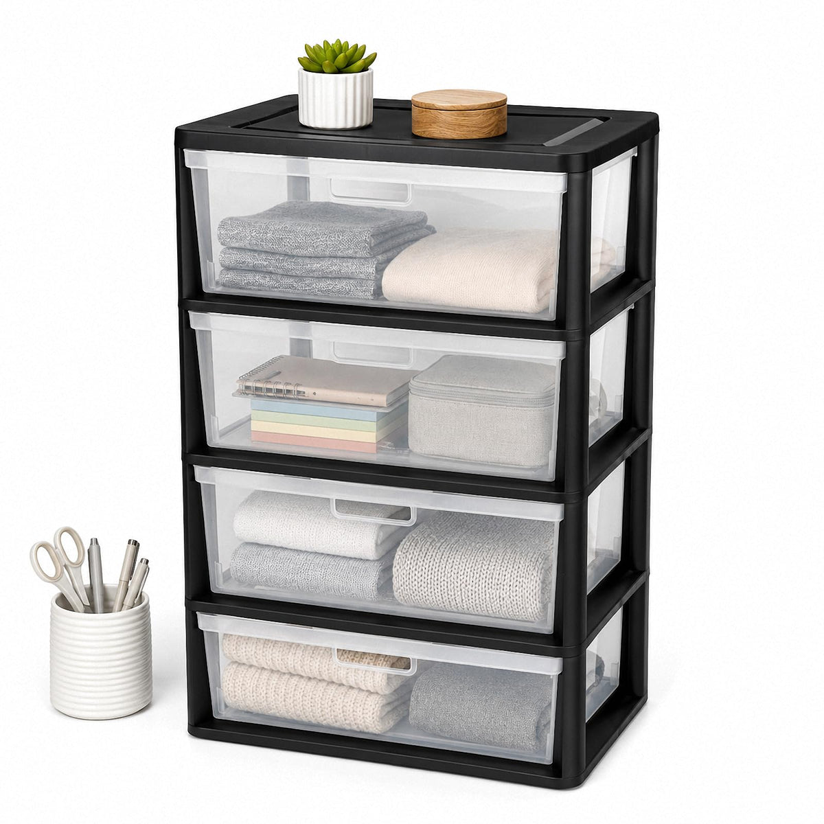 4 Drawer Plastic Storage Tower Organizer Z9802