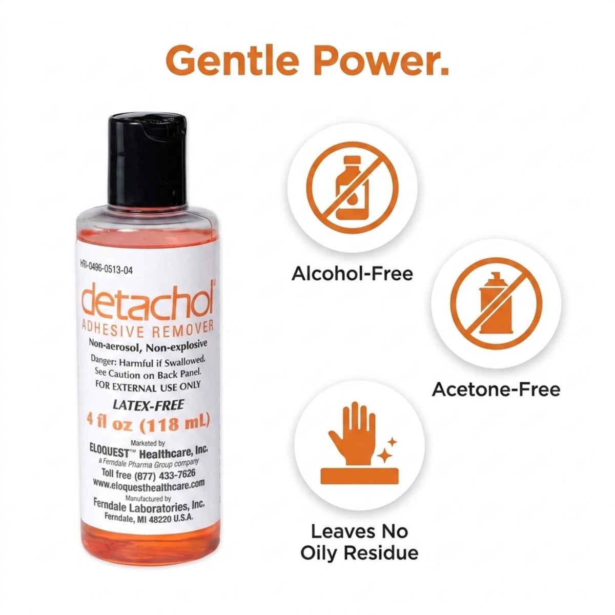 Adhesive Remover 2oz Bottle Alcohol and Acetone Free I21539
