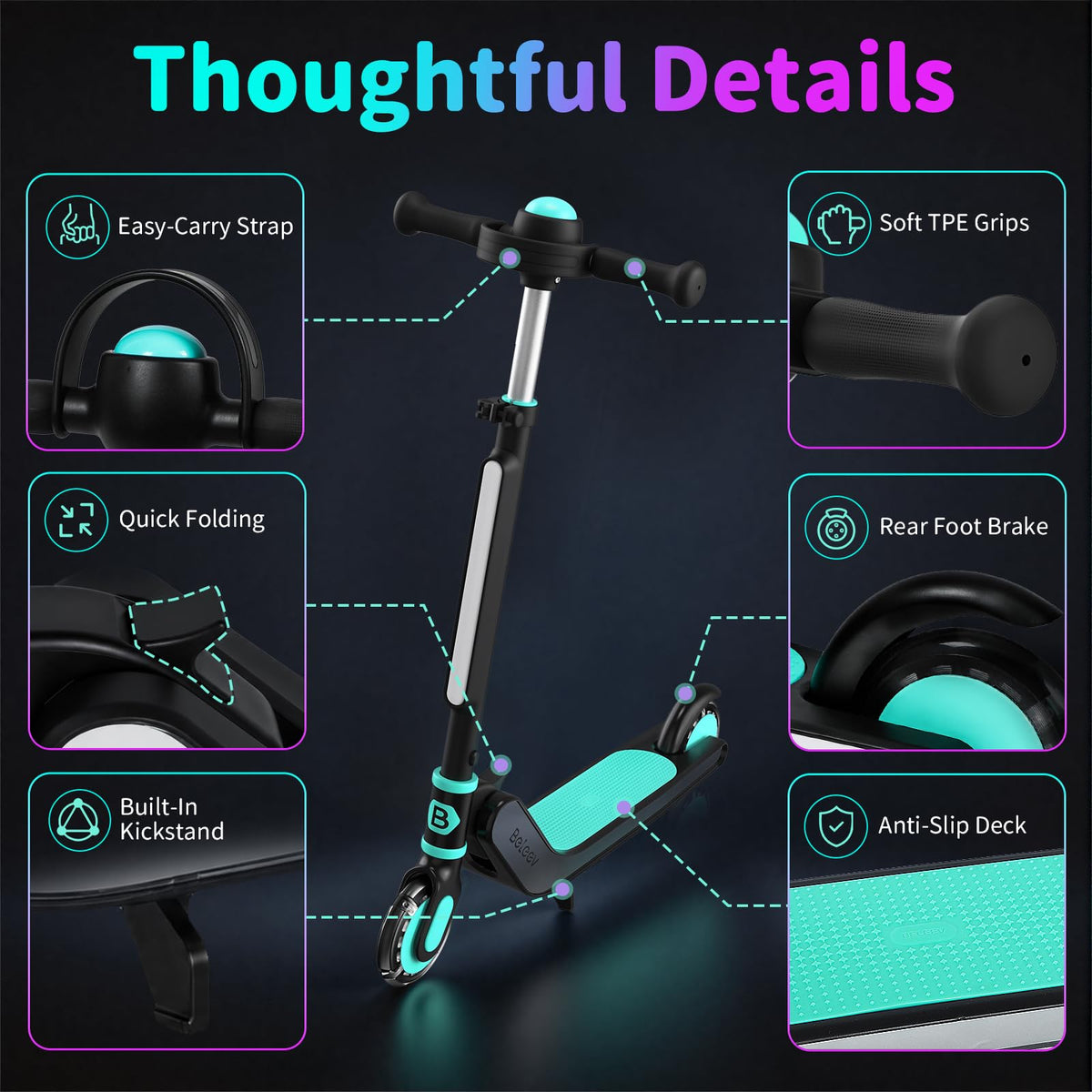 2 Wheel Folding Kick Scooter with Light-Up Deck E739