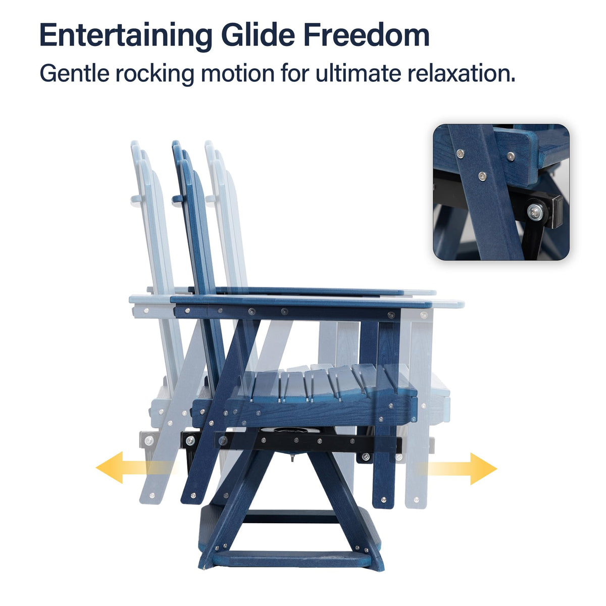 HDPE Swivel Adirondack Chair Set of 2 Navy Blue B30344