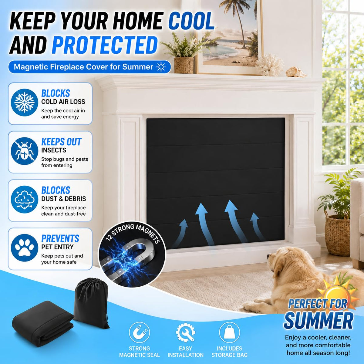 Magnetic Fireplace Cover 36x24 Inch X4718