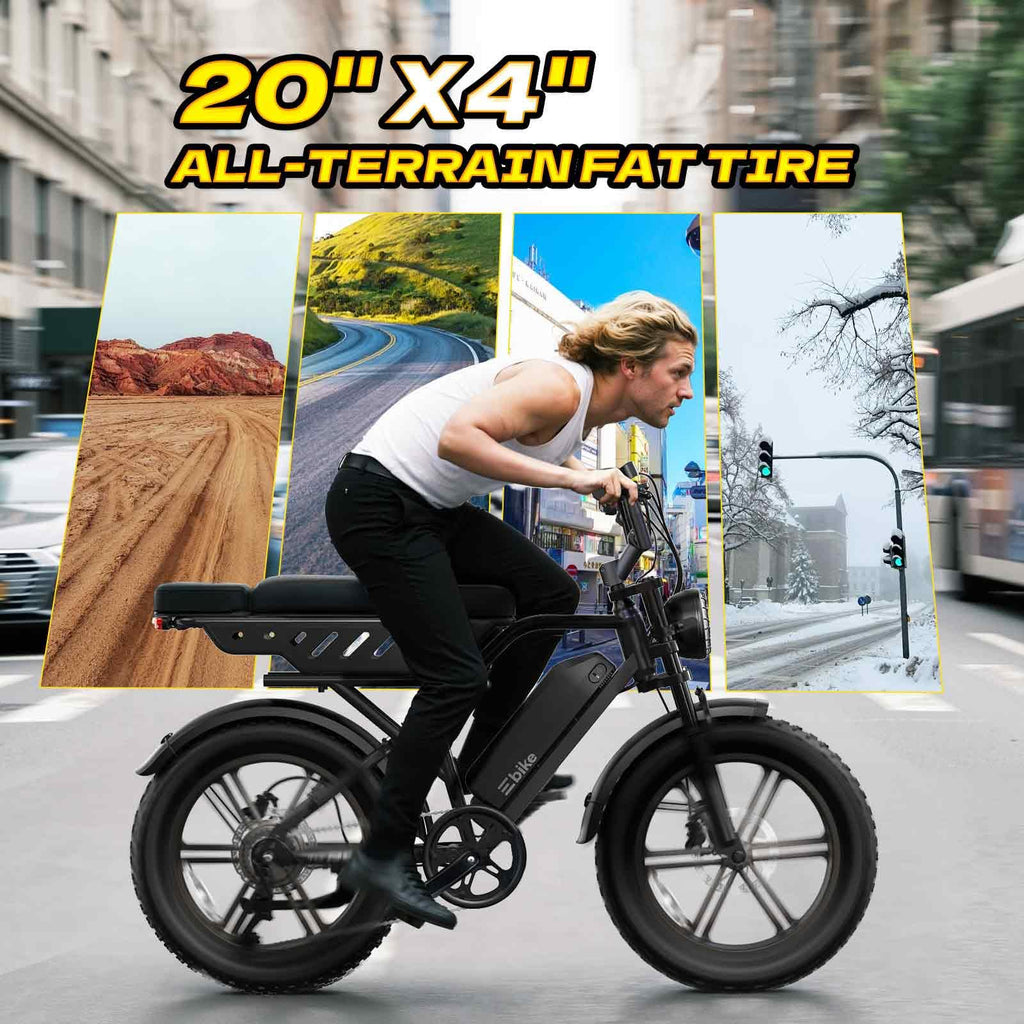 Electric Bike 48V 15Ah Battery 20"x4" Fat Tire M166029