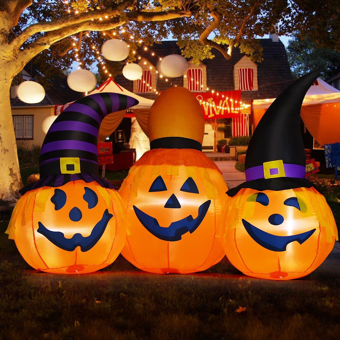 6 FT Halloween Inflatables Outdoor Pumpkin Combo with LED Lights U37631