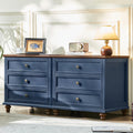 Blue Wood Nightstand Set of 2 with Charging Station W48683