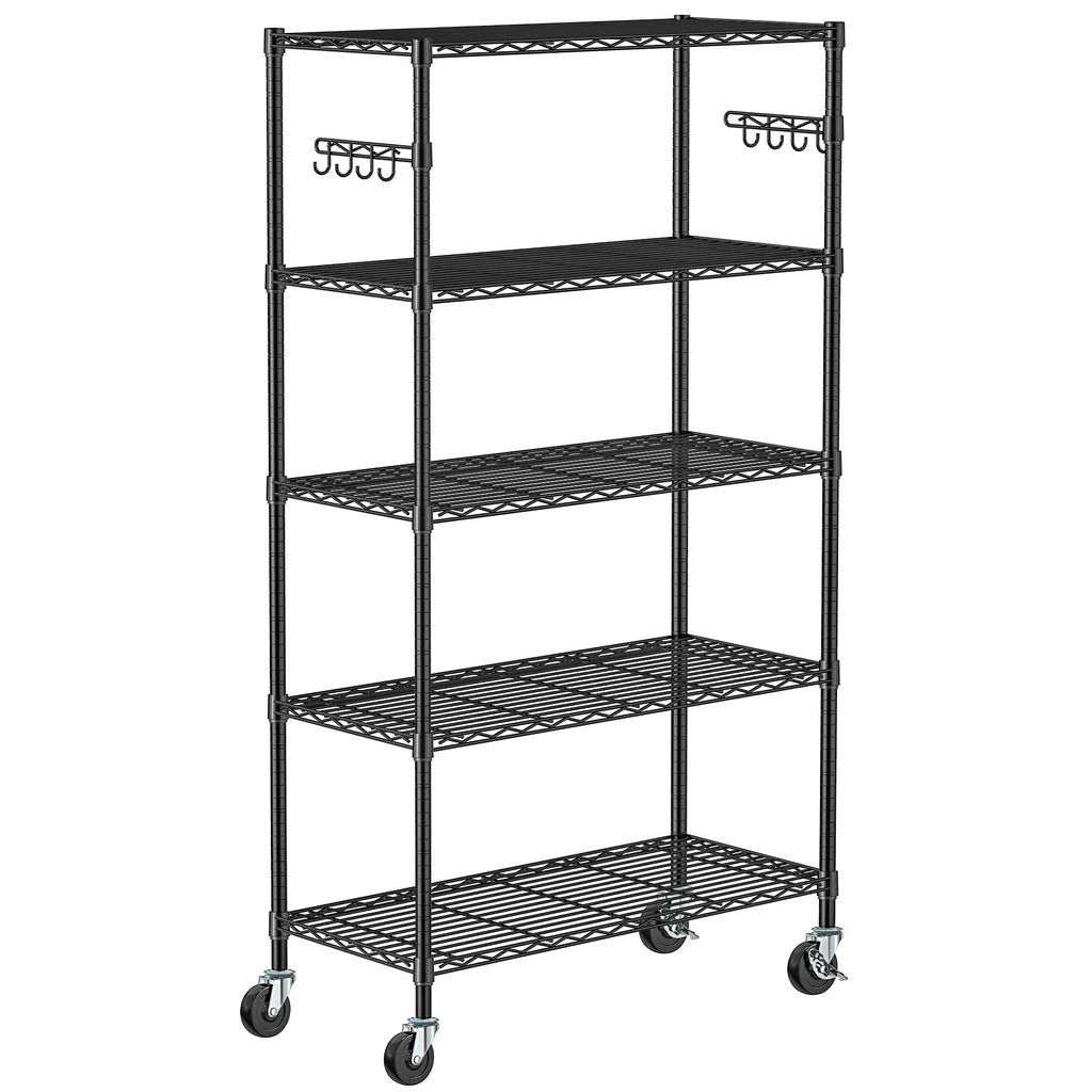 5-Tier Rolling Metal Wire Shelving Unit V88501