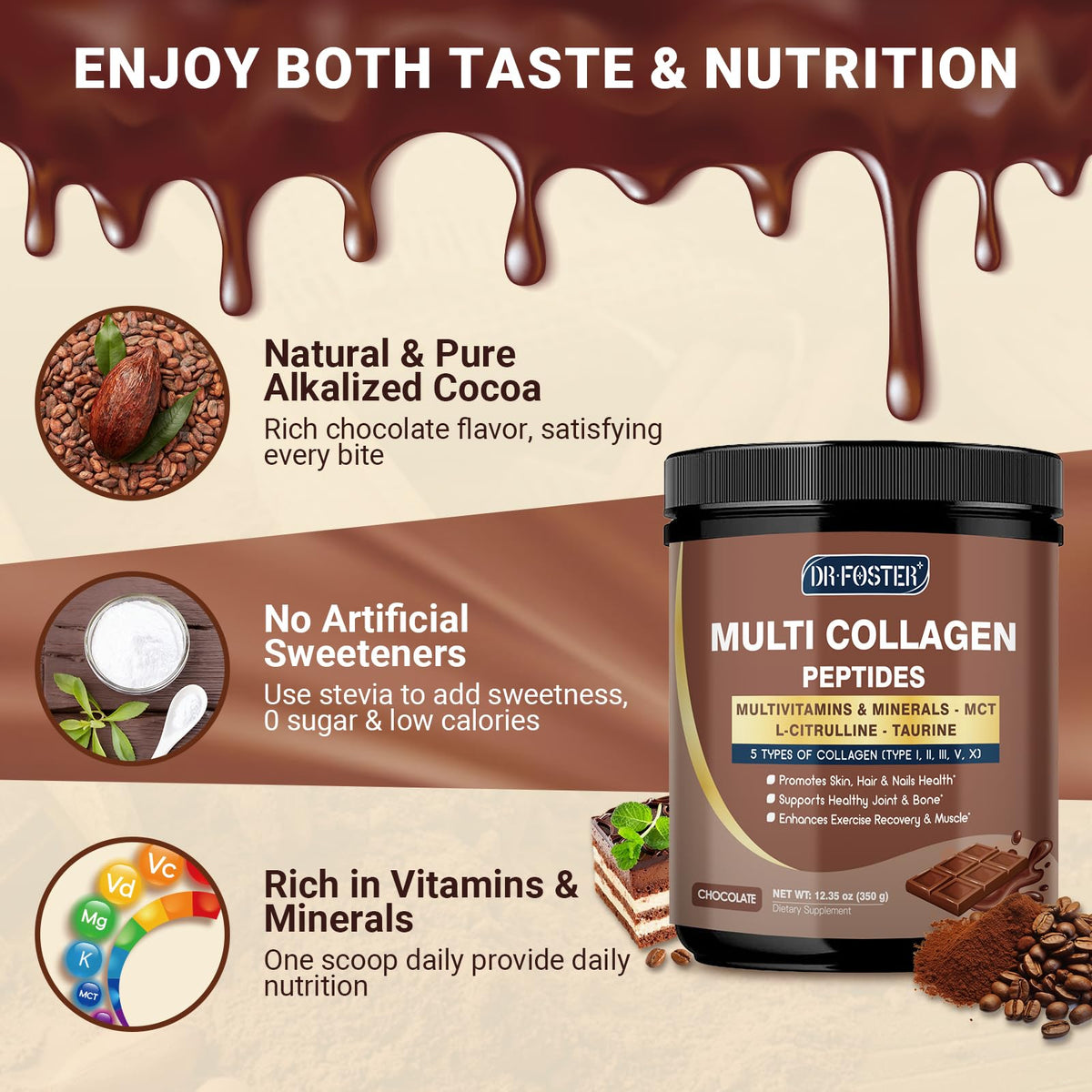 Multi Collagen Peptides Powder Chocolate 35 Servings M59474
