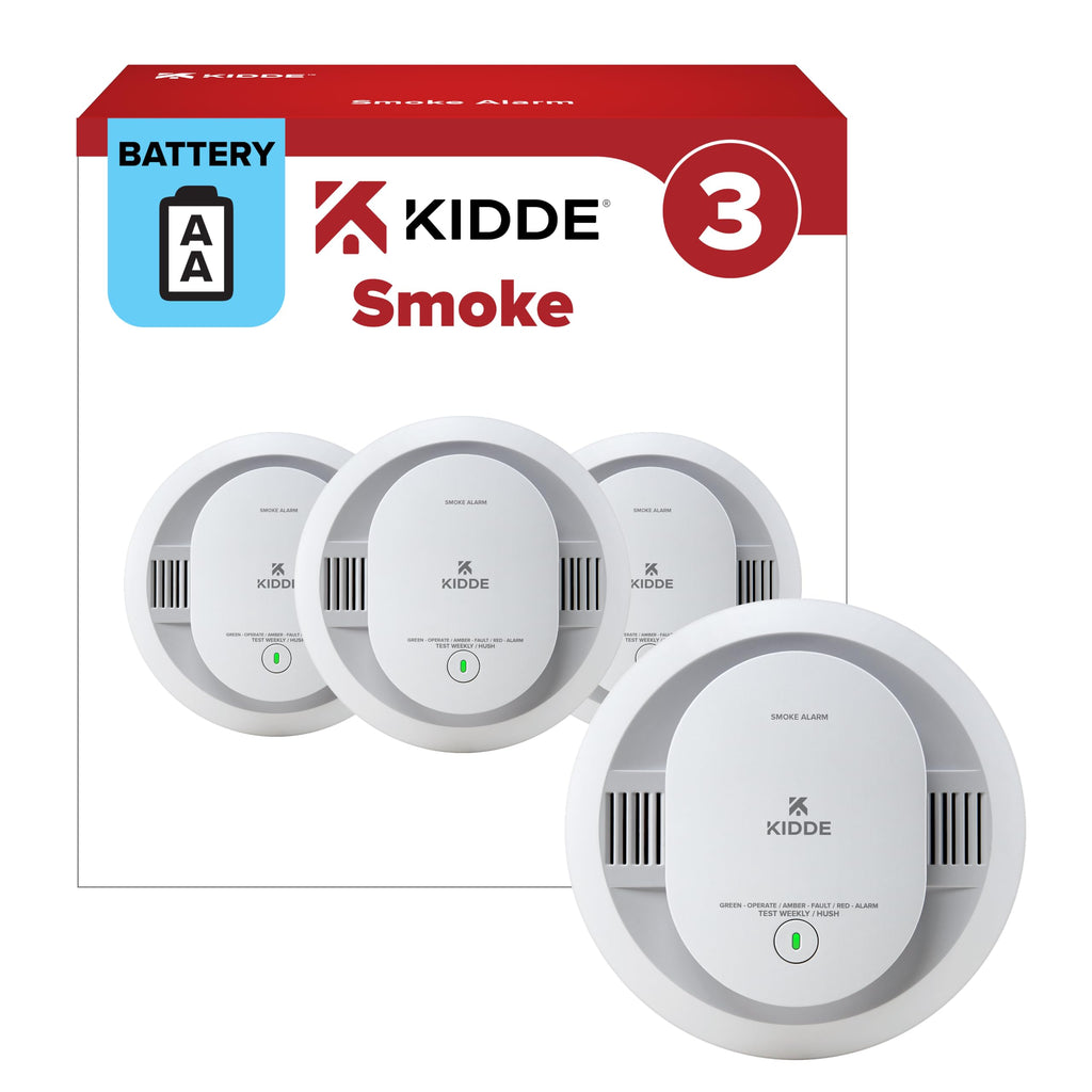 Smoke Detector, AA Battery-Powered, 3 Pack O4174