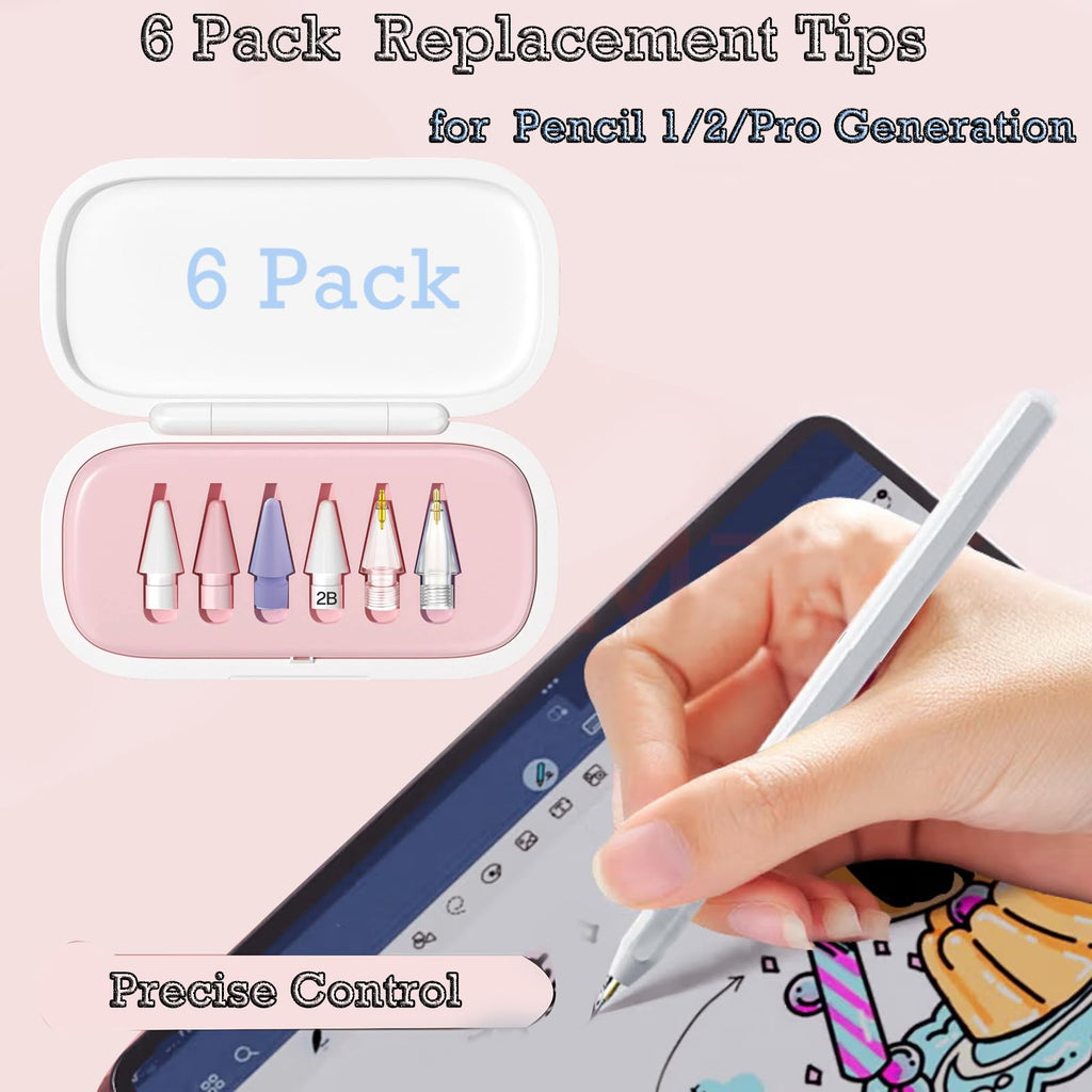 6 Pack Replacement Pencil Tips with Case Q953