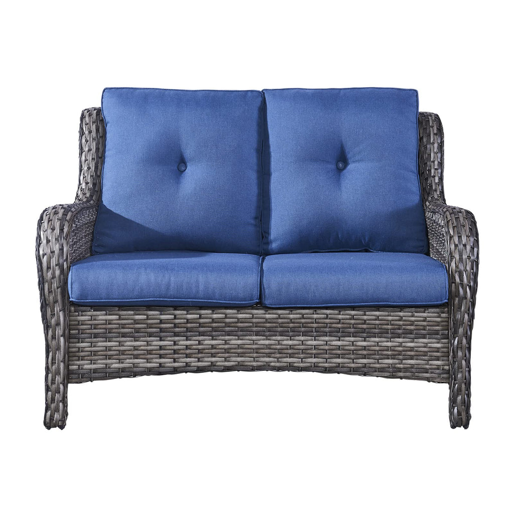 2-Seater Wicker Patio Sofa with Cushions Y545351