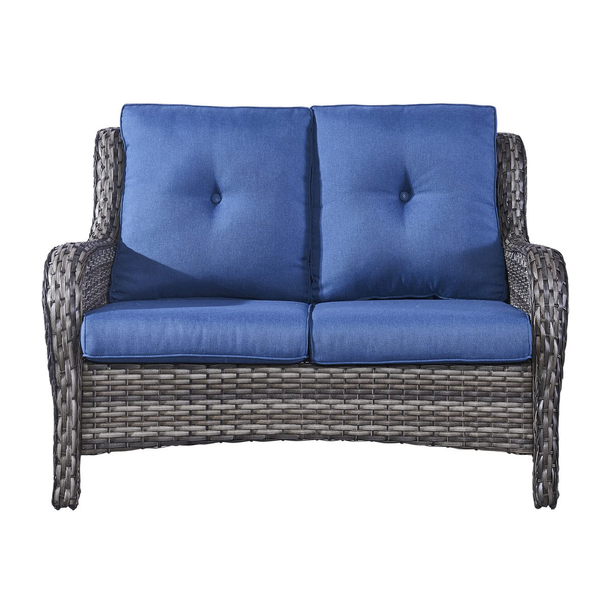 2-Seater Wicker Patio Sofa with Cushions Y545351