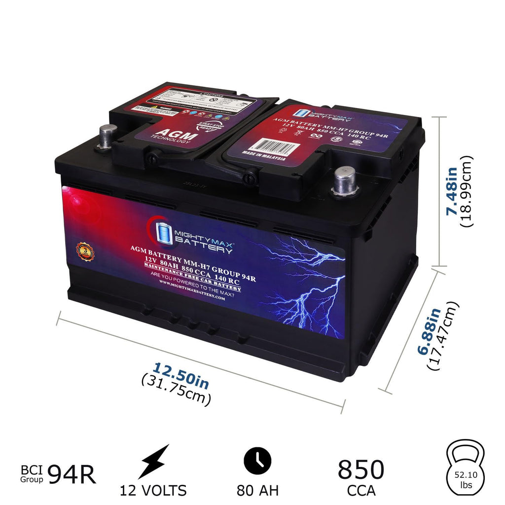 12V 80AH 850 CCA Replacement Battery H17092