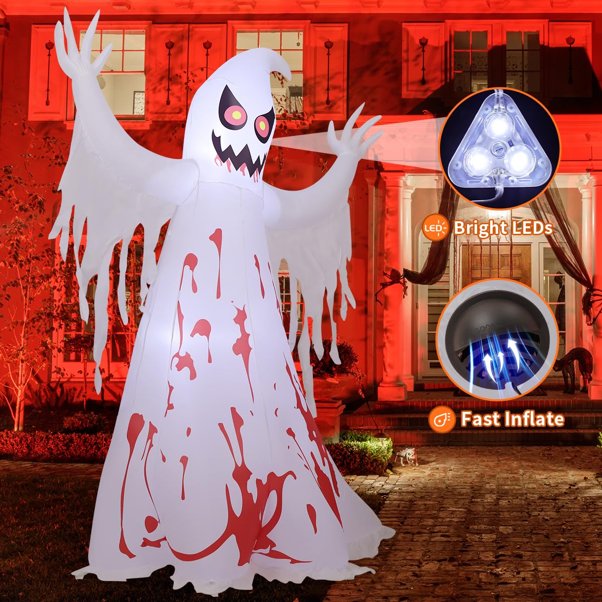 8.2 FT Inflatable Ghost with LED Lights G54501
