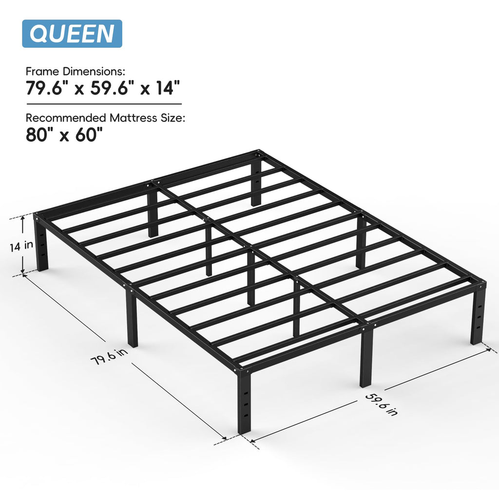 Queen Metal Platform Bed Frame with Storage O4677
