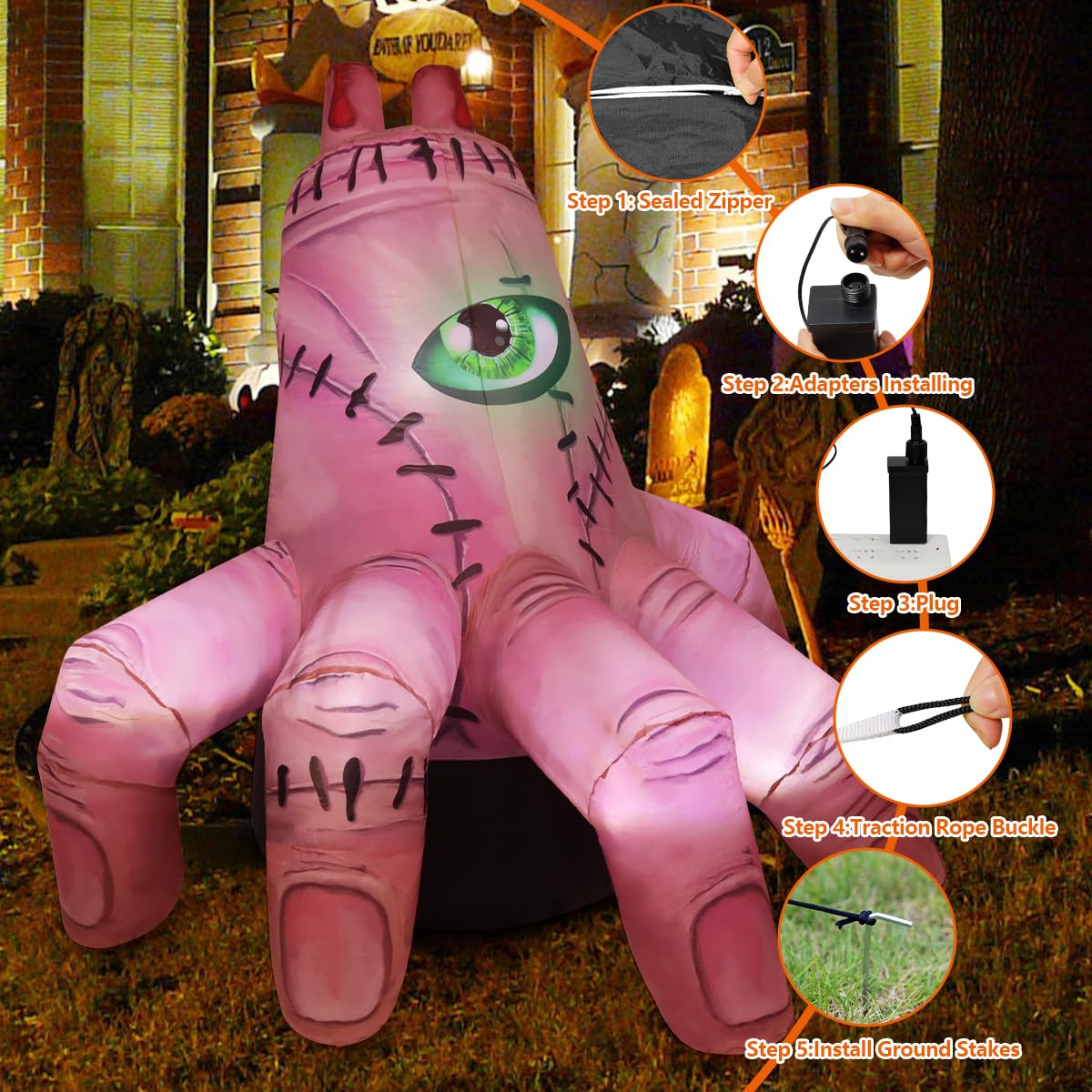 6 FT Halloween Inflatables with Built-in LEDs Q134003