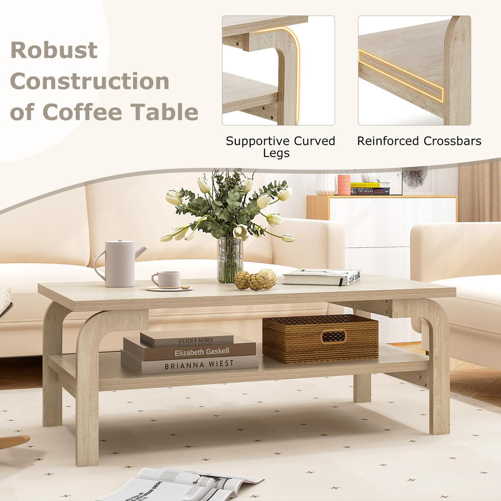 2-Tier Coffee Table with Storage X357213