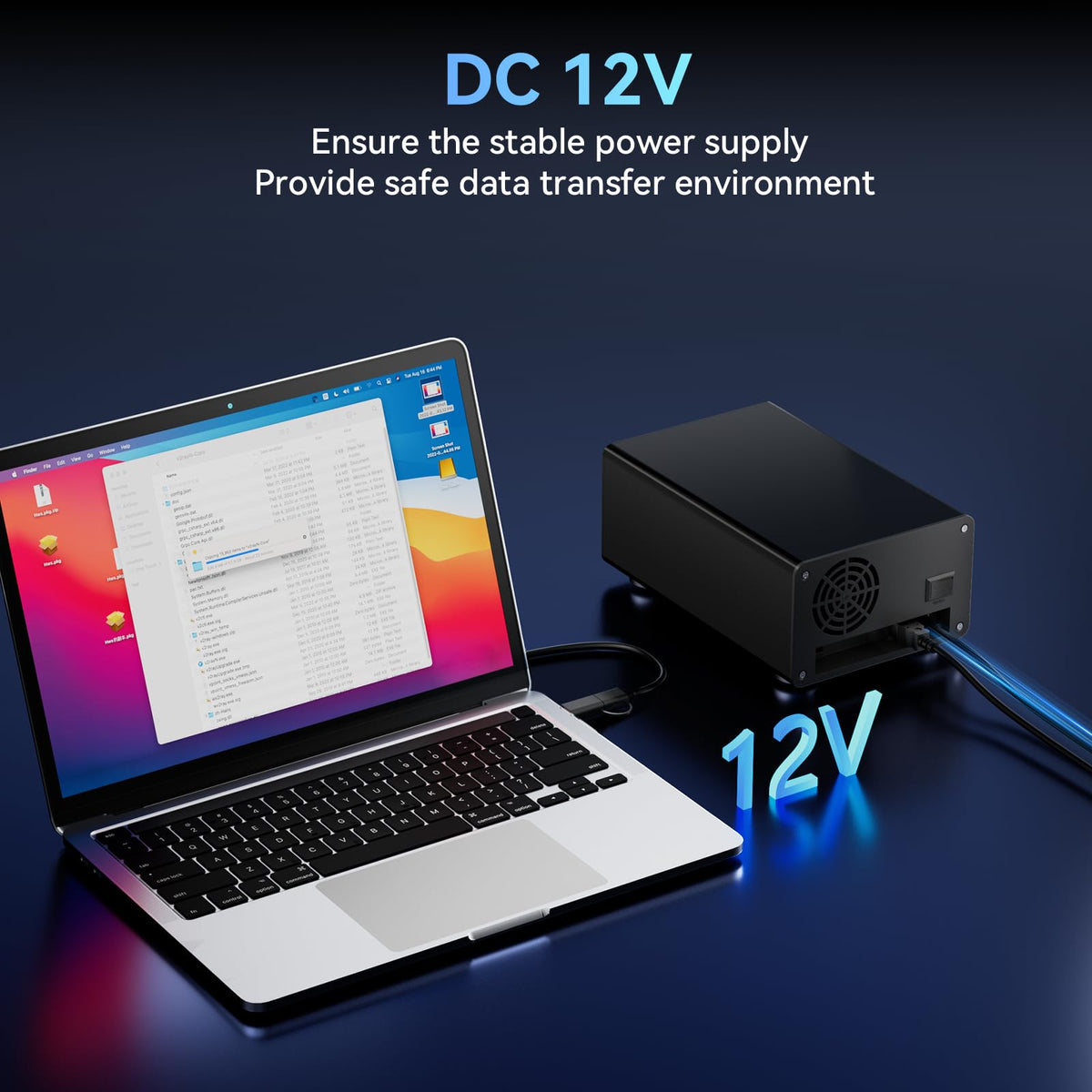 Aluminum 2 Bay Hard Drive Enclosure with Cooling Fan B466