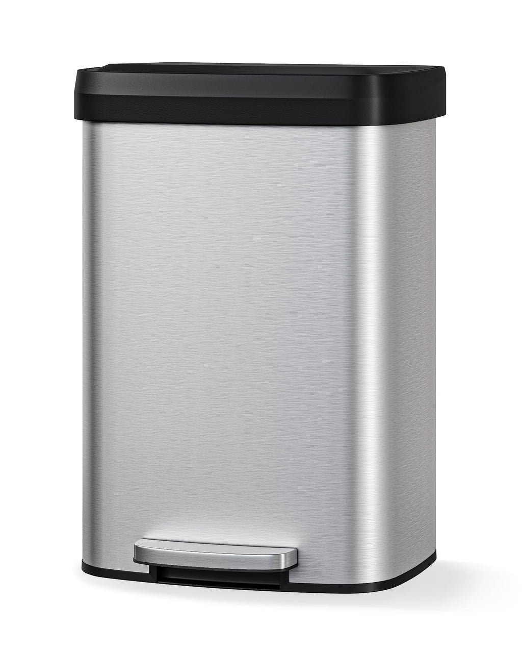 50 L Stainless Steel Step-on Trash Can with Lid Q9597